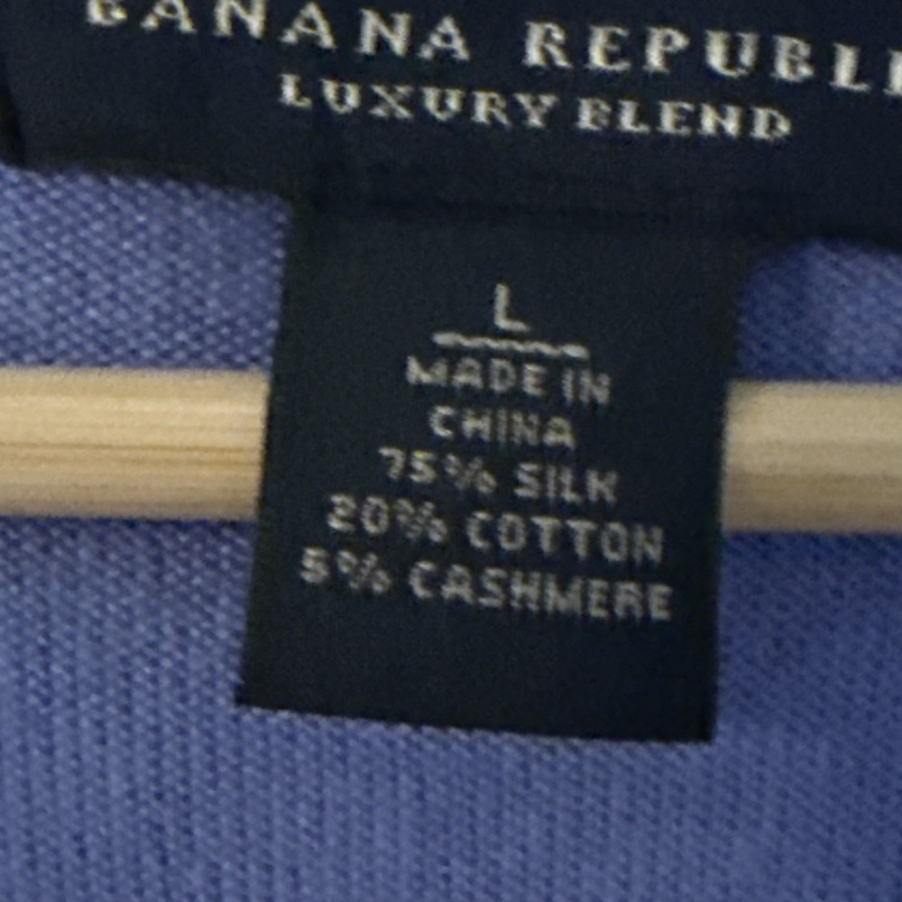 Banana Republic V Neck Sweater Mens Size L Purple‎ Pullover Silk Cashmere Luxury - Picture 5 of 9
